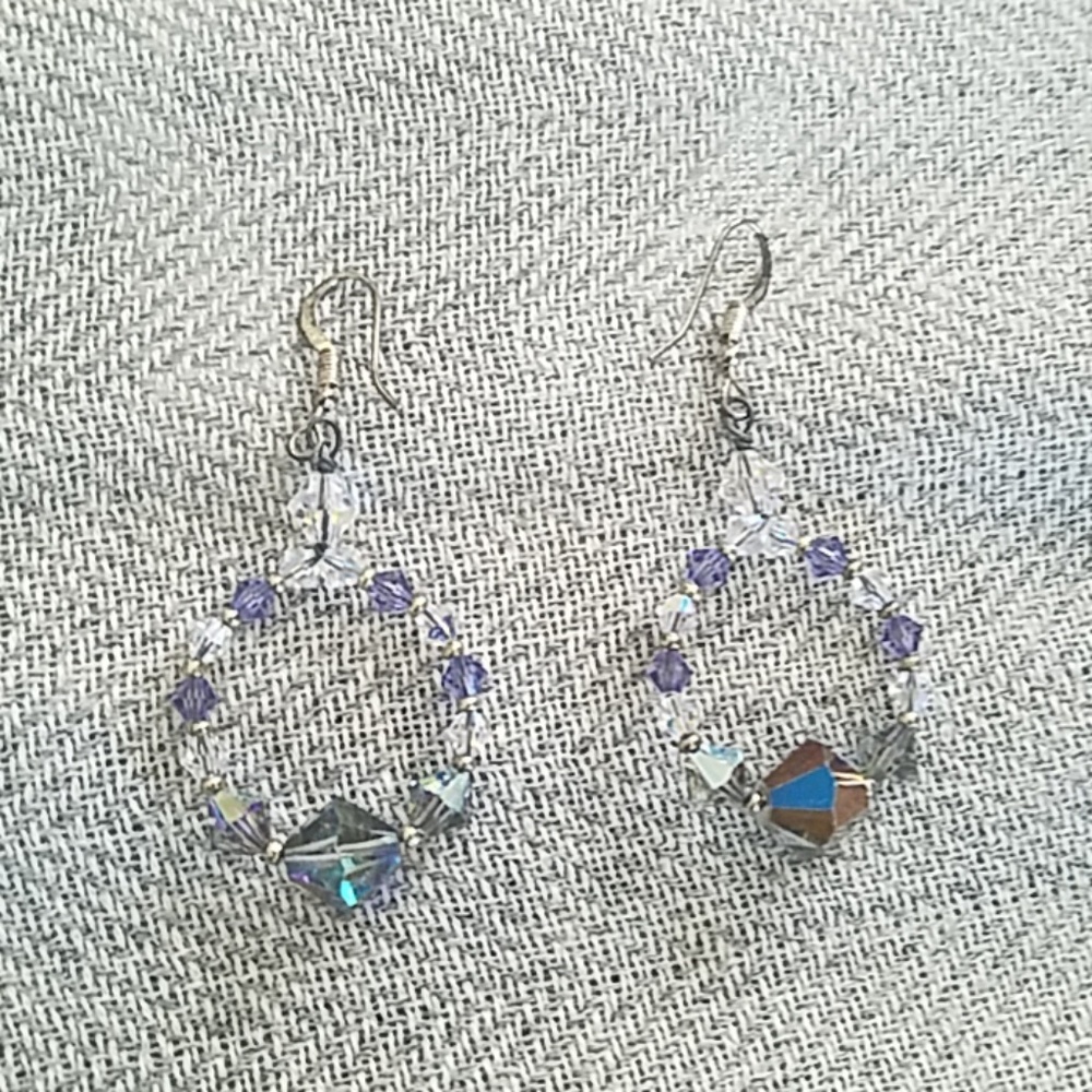 Crystal Shaped Dangle Earrings - image 2